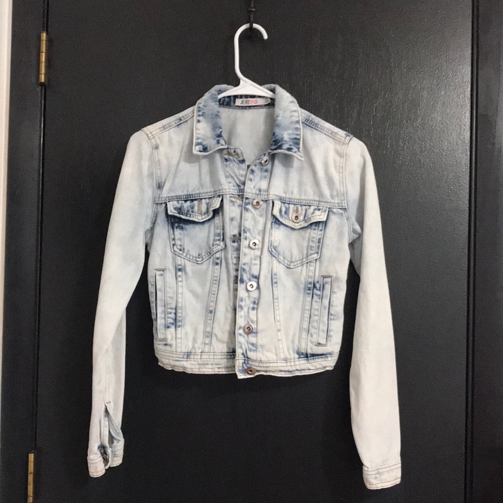 JustFab Acid Wash Denim Jacket